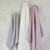 Cotton tea towel for a kitchen I White, pink, beige or grey colors - Image 2